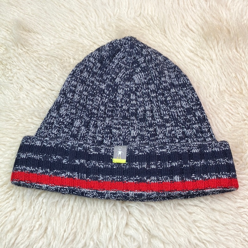 Smartwool Merino Wool Navy Red Winter Hat